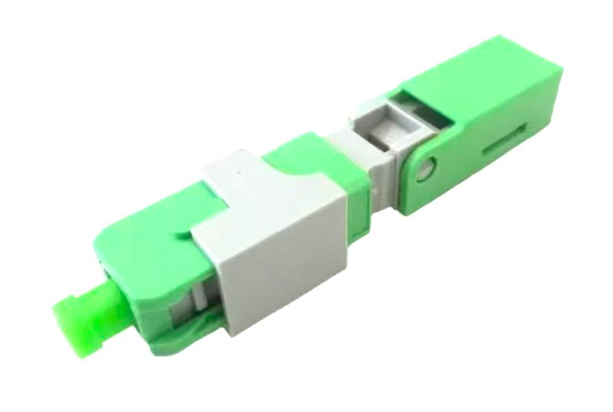 CPX-LX11-B SC field-assembly connector in green with white external clip.